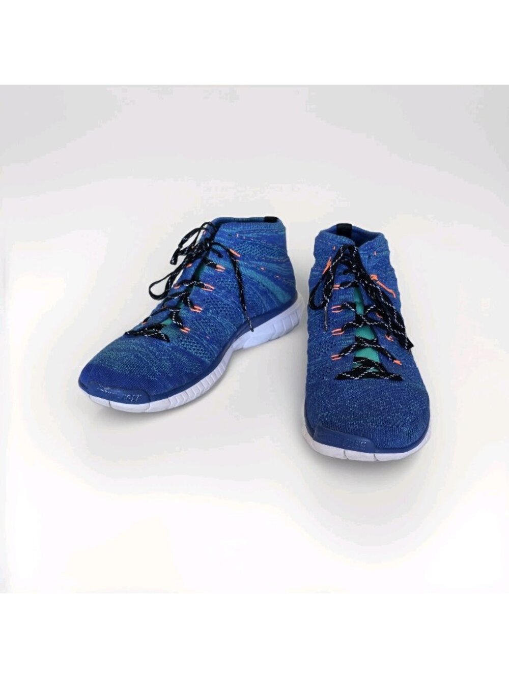 Nike Free Flyknit Chukka Men US 9.5 Game Royal Blue Breathable Mid Top 639700400